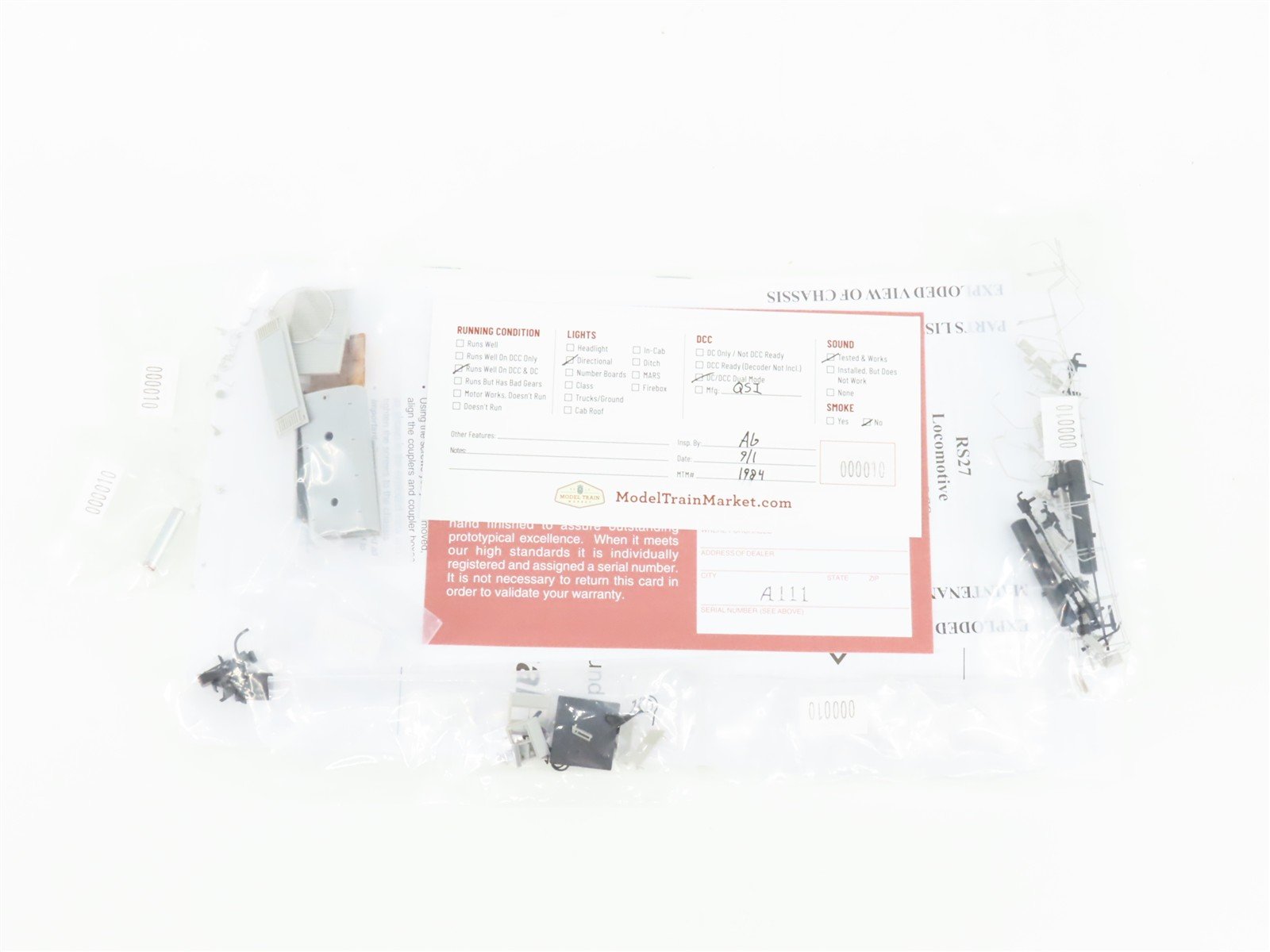 HO Scale Proto 2000 920-31356 Undecorated RS27 Diesel Locomotive wDCC & Sound