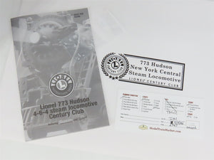 O 3-Rail Lionel Century Club 6-18058 NYC 4-6-4 Hudson Steam #773 w/ TMCC & Sound