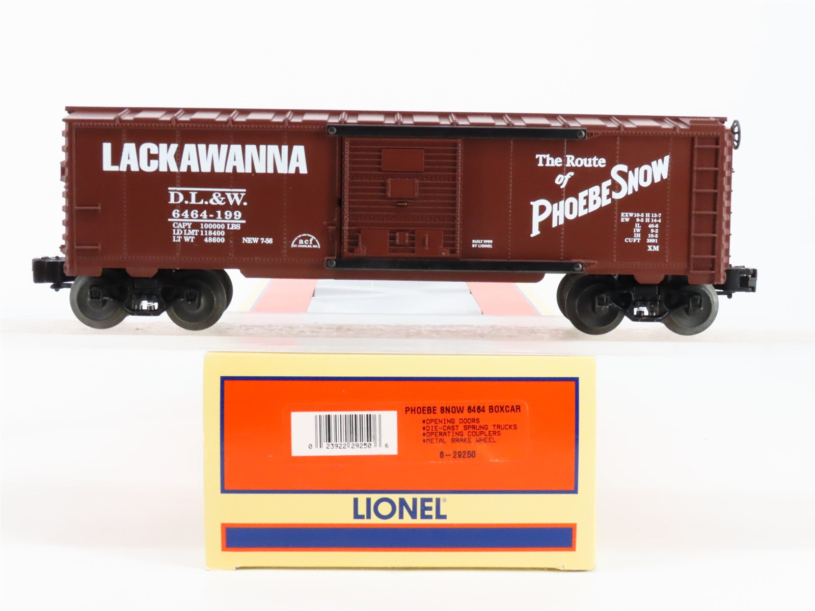 O Scale Lionel 6-29250 D.L.&W. Lackawanna 40' Box Car 6464-199 RTR