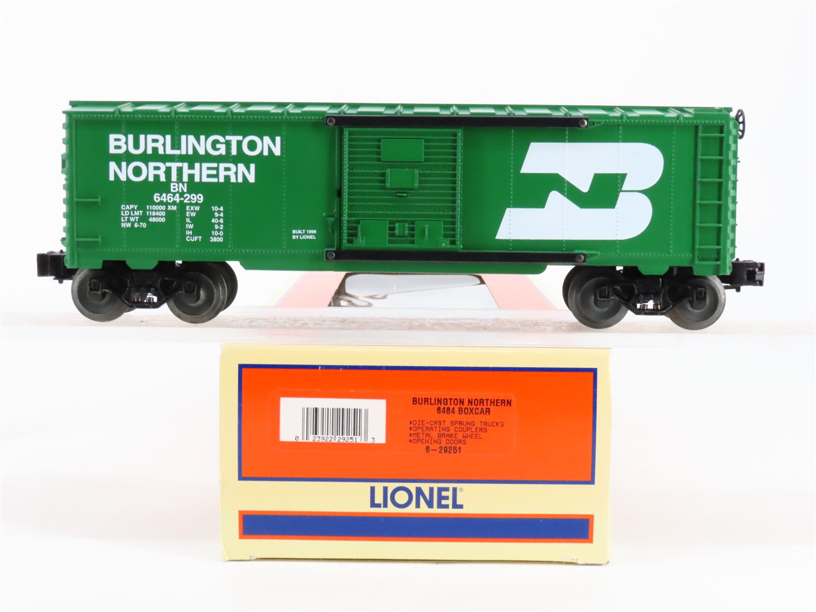O Scale Lionel 6-29251 BN Burlington Northern Box Car 6464-299 RTR