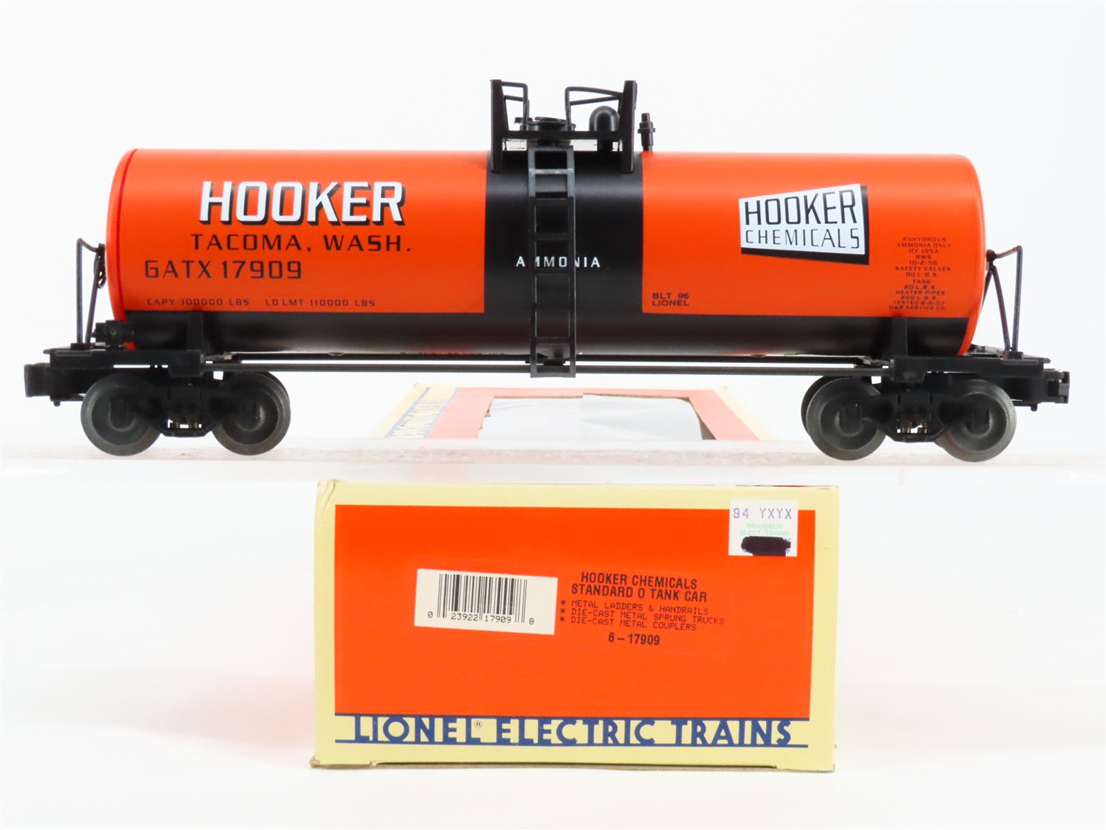 O Scale Lionel 6-17909 GATX Hooker Chemicals Tank Car 17909 RTR