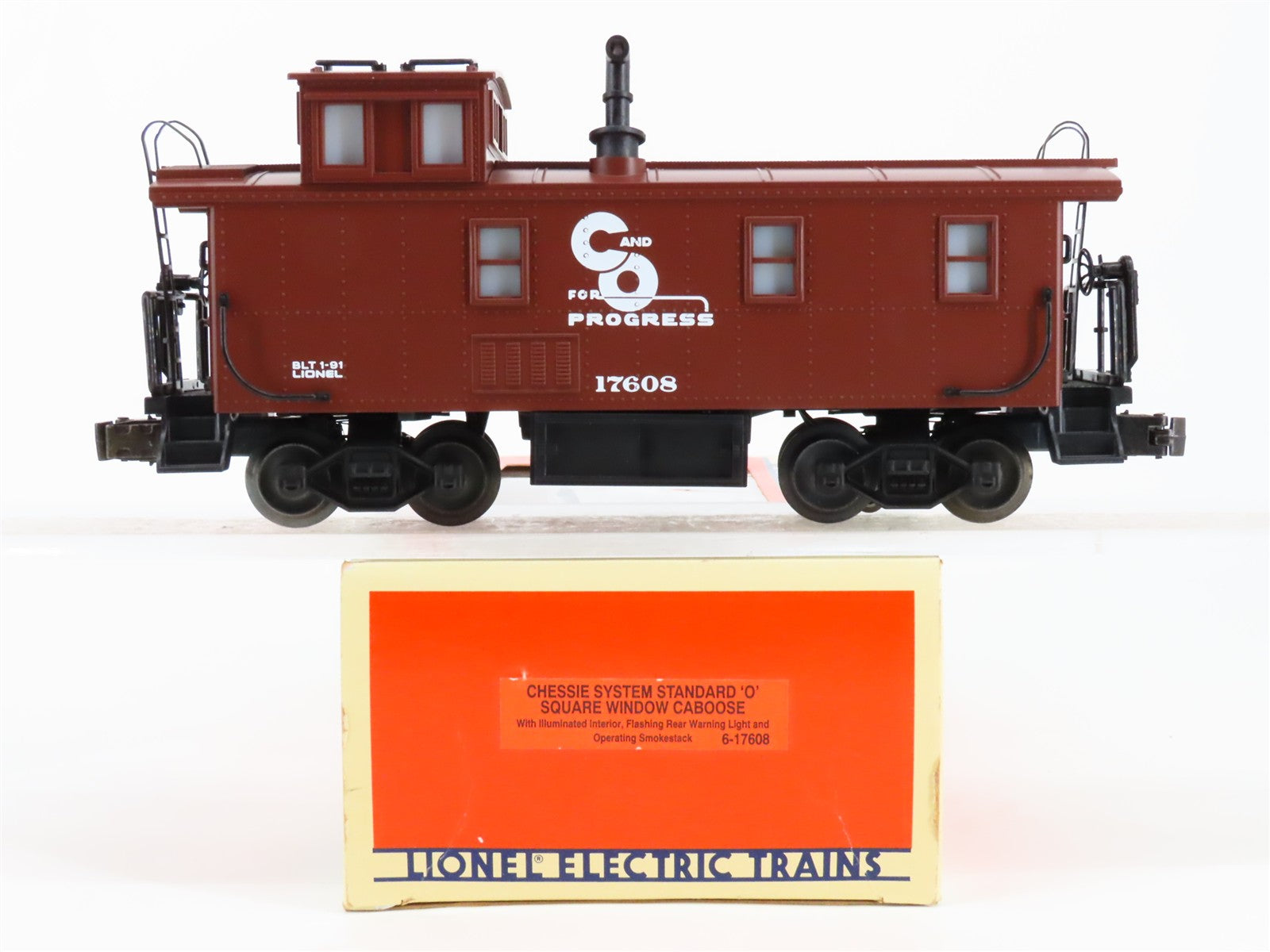 O Scale Lionel 6-17608 Chessie System Square Window Caboose Lighted 17608 RTR
