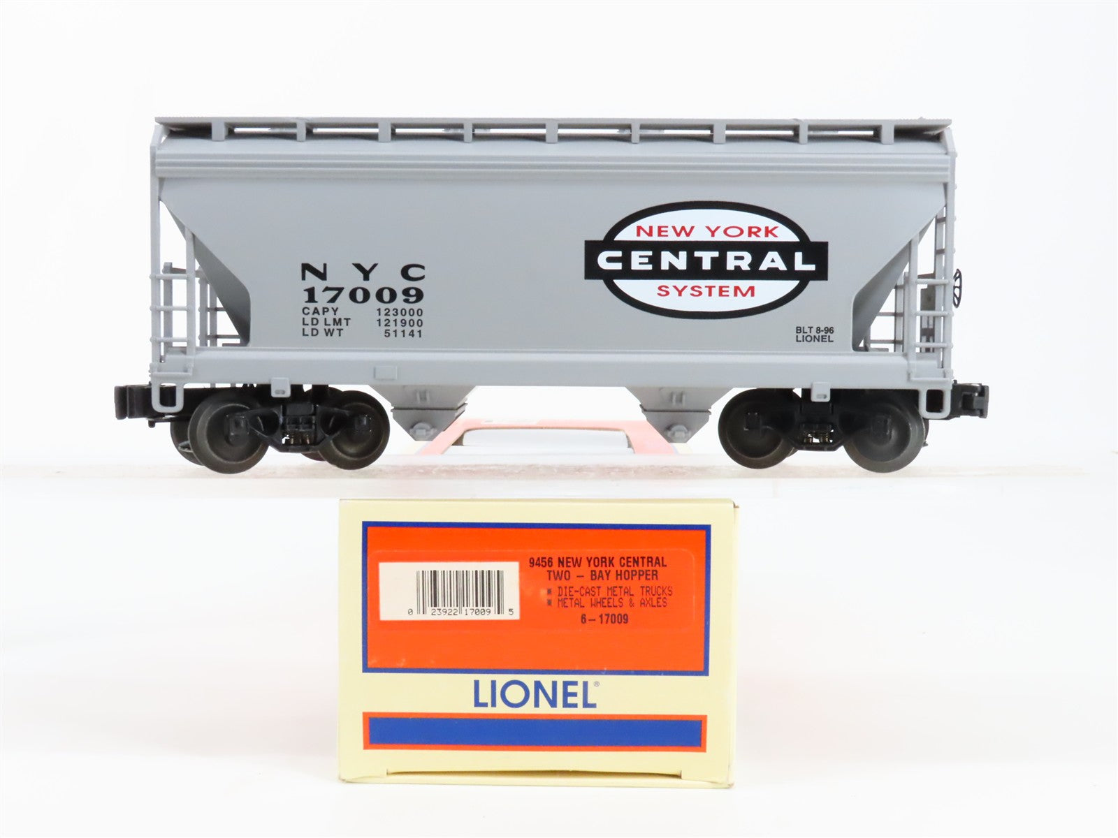 O Scale Lionel 6-17009 NYC New York Central 2-Bay Covered Hopper 17009 RTR