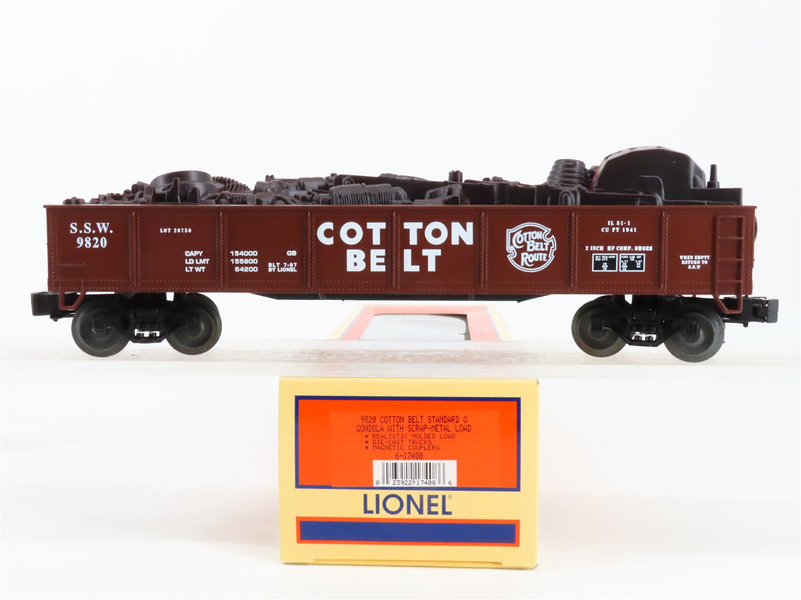 O Scale Lionel 6-17408 S.S.W. Cotton Belt 51' Gondola 9820 RTR