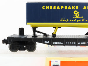 O Scale Lionel 6-16922 Chesapeake & Ohio Flat Car with Trailer 16922 RTR