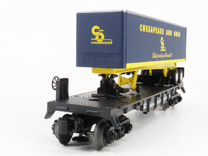 O Scale Lionel 6-16922 Chesapeake & Ohio Flat Car with Trailer 16922 RTR