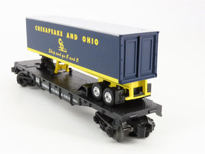 O Scale Lionel 6-16922 Chesapeake & Ohio Flat Car with Trailer 16922 RTR