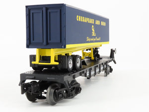 O Scale Lionel 6-16922 Chesapeake & Ohio Flat Car with Trailer 16922 RTR