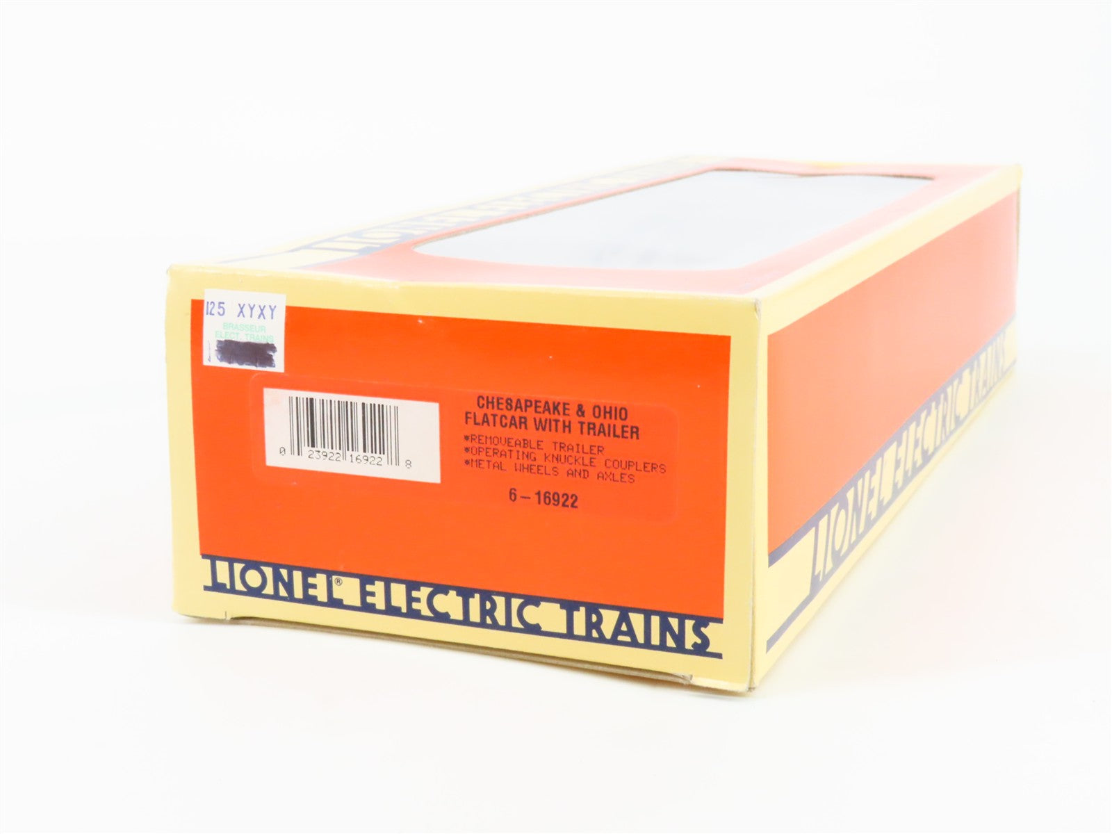 O Scale Lionel 6-16922 Chesapeake & Ohio Flat Car with Trailer 16922 RTR