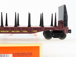 O Scale Lionel 6-16393 Wisconsin Central Bulkhead Flat Car 16393 RTR