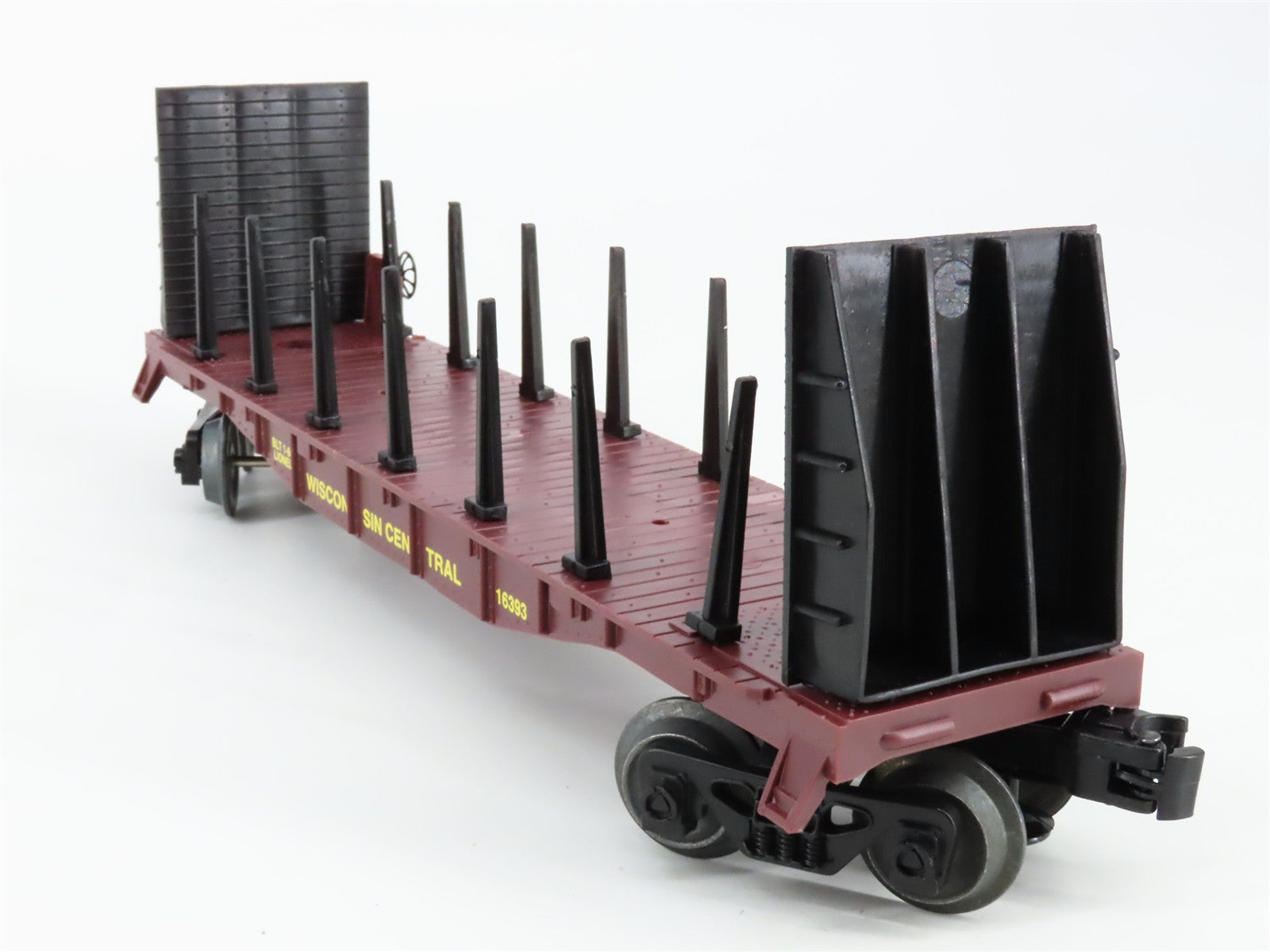 O Scale Lionel 6-16393 Wisconsin Central Bulkhead Flat Car 16393 RTR