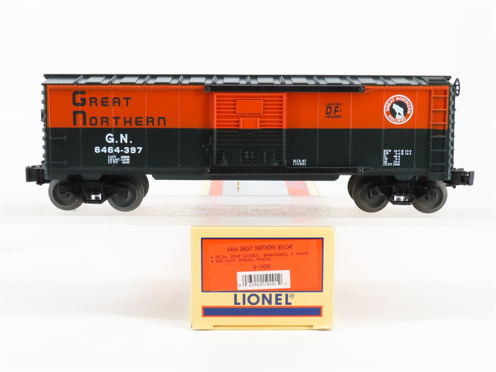 O Scale Lionel 6-19291 G.N. Great Northern Box Car 6464-397 RTR