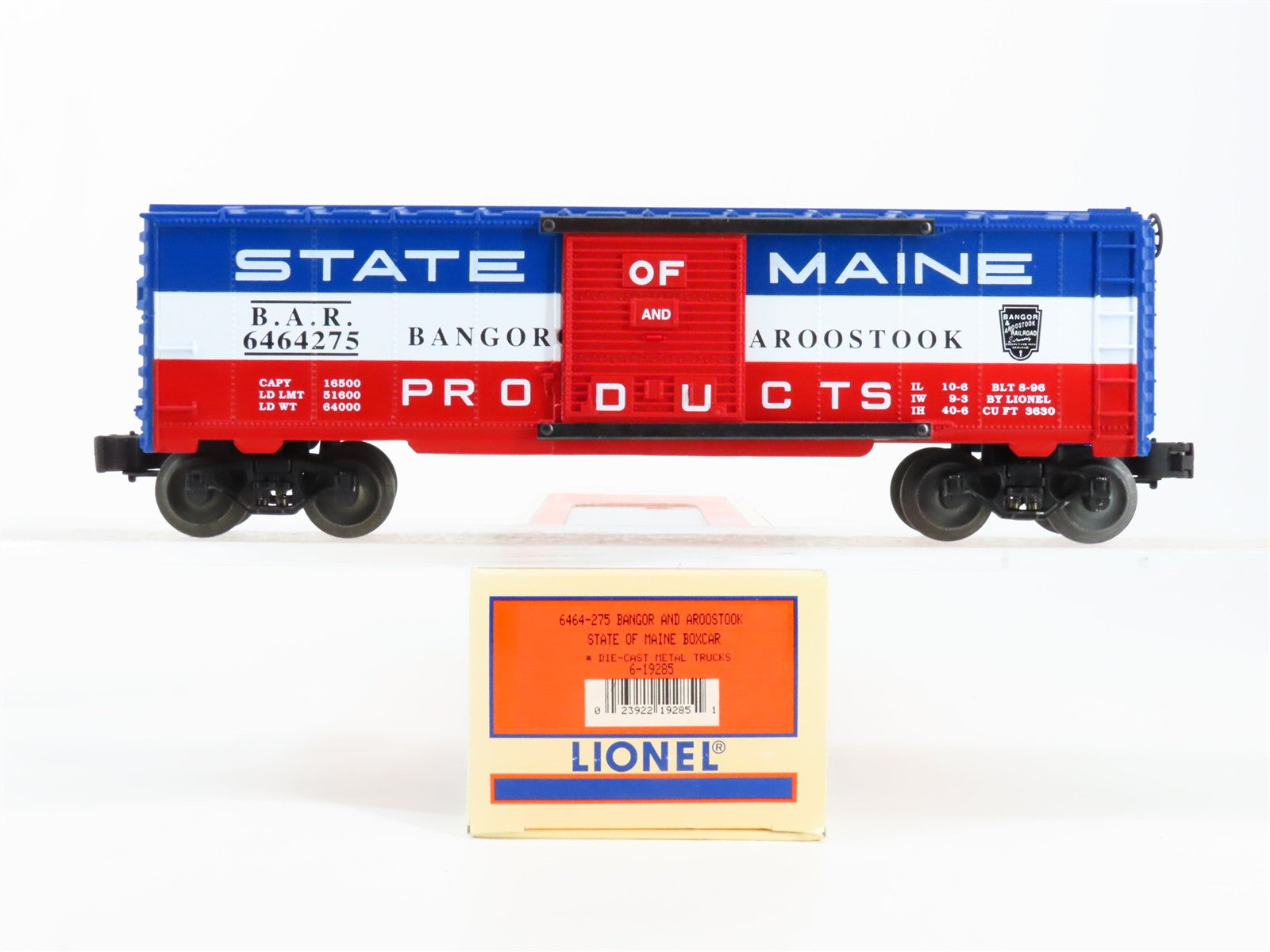 O Scale Lionel 6-19285 B.A.R. Bangor & Aroostook Box Car 6464275 RTR