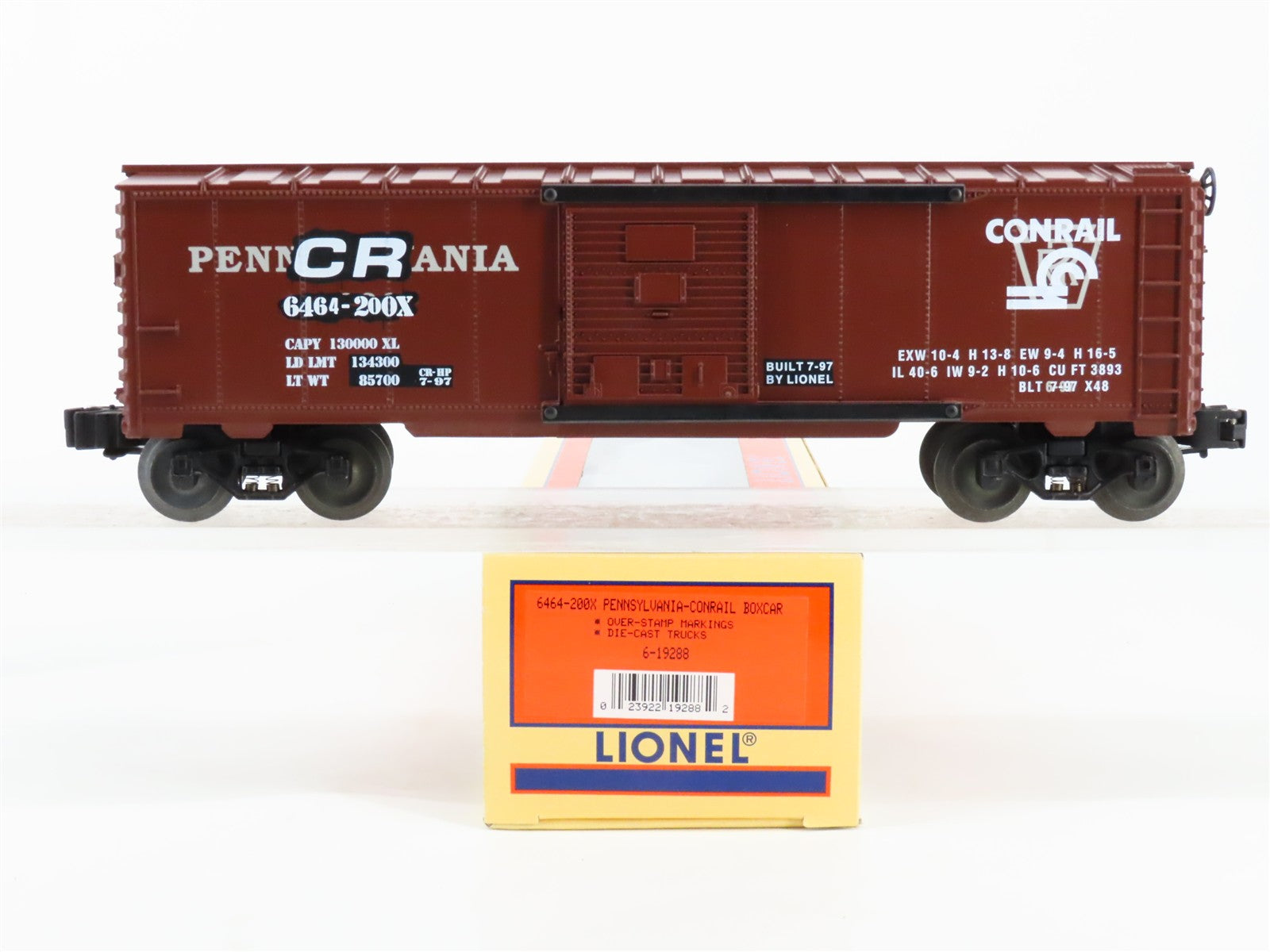 O Scale Lionel 6-19288 Pennsylvania 40' Over-Stamp Box Car 6464-200X RTR