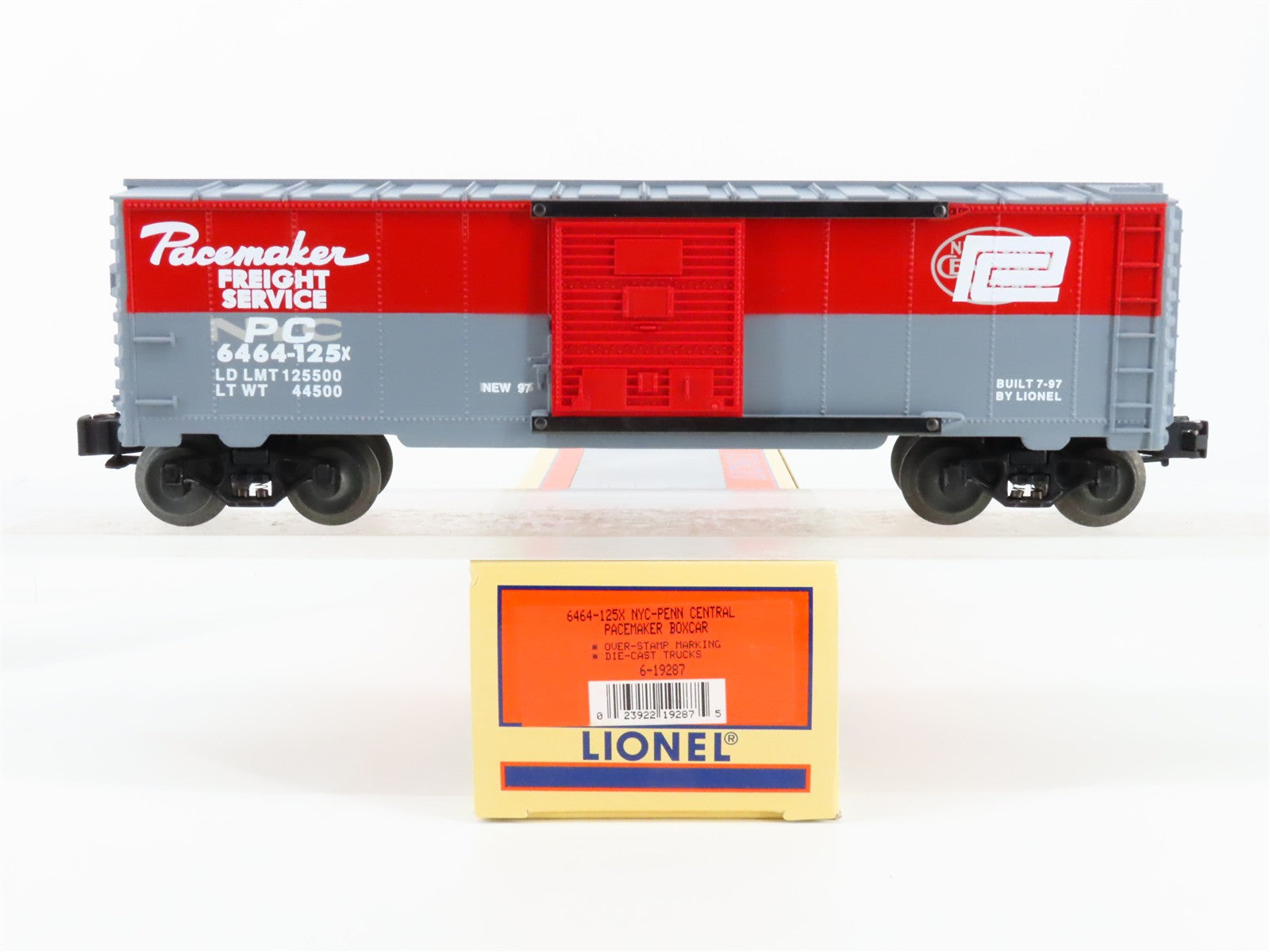 O Scale Lionel 6-19287 PC Penn Central Box Car 6464-125X RTR