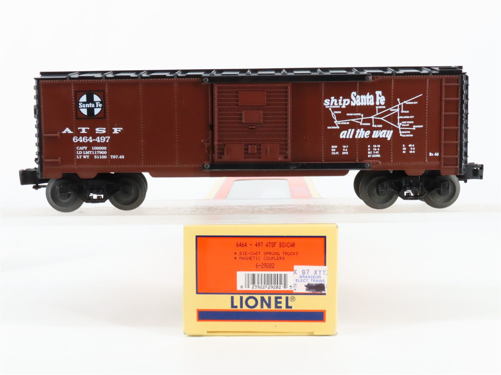 O Scale Lionel 6-29202 ATSF Santa Fe Box Car 6464-497 RTR
