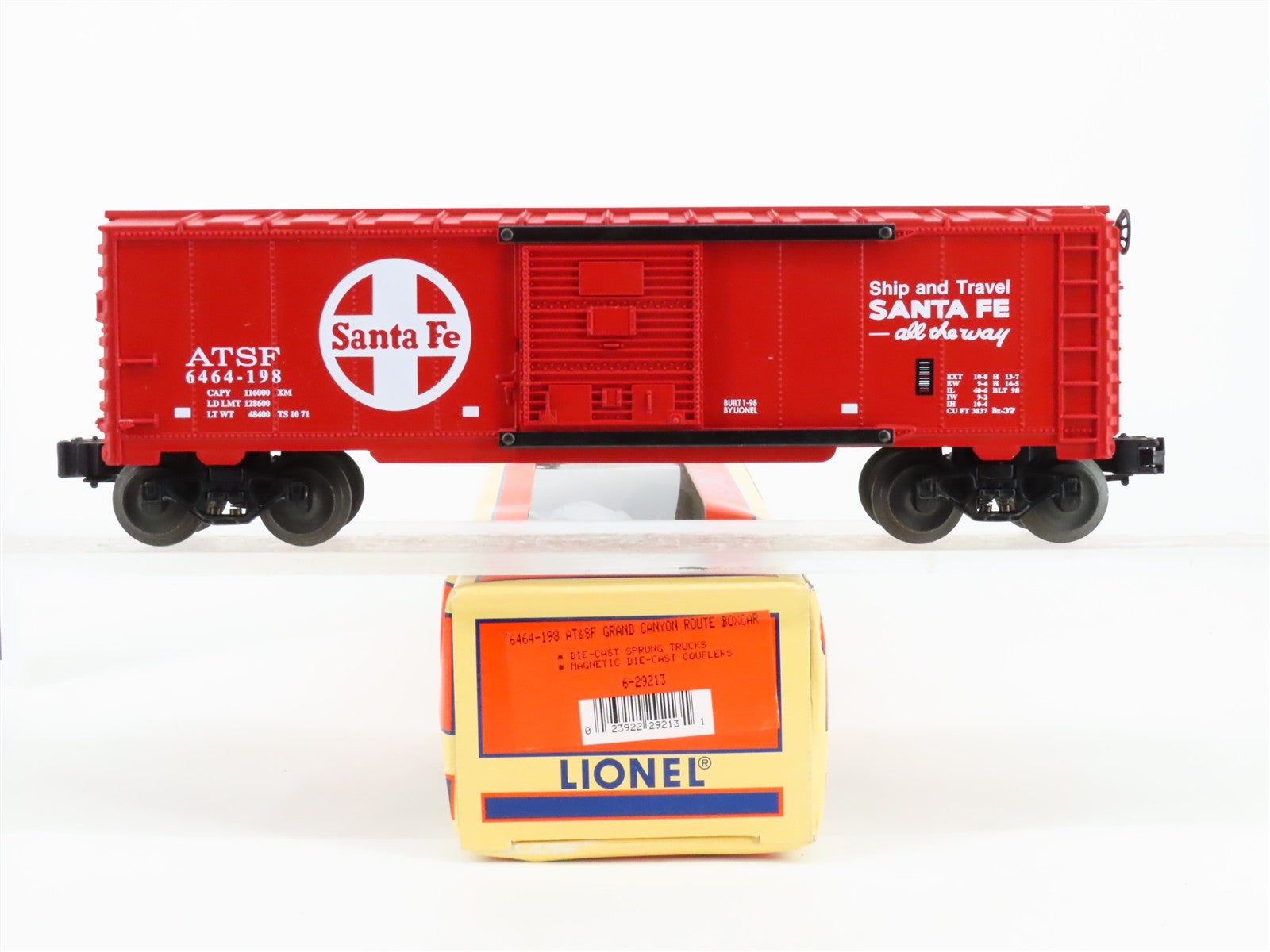 O Scale Lionel 6-29213 ATSF Santa Fe 40' Box Car 6464-198 RTR