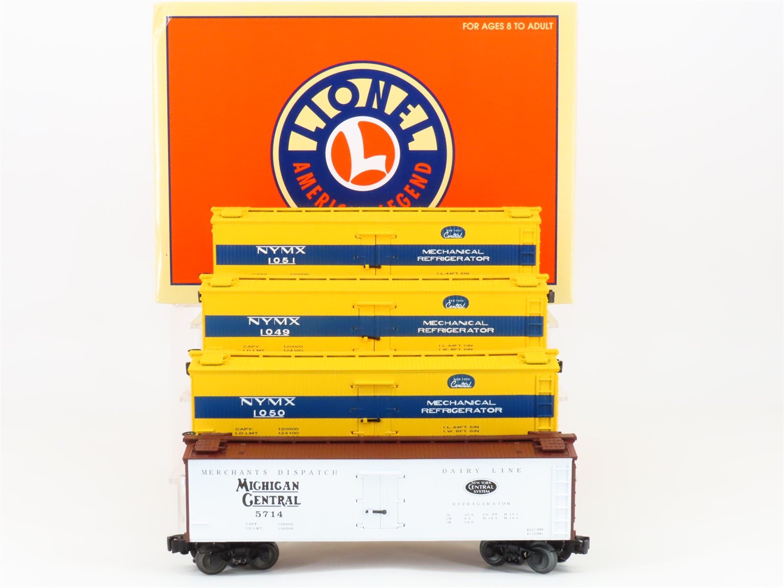 O Gauge 3-Rail Lionel 6-21770 MC/NYC Phenolic Reefer 4-Car Pack