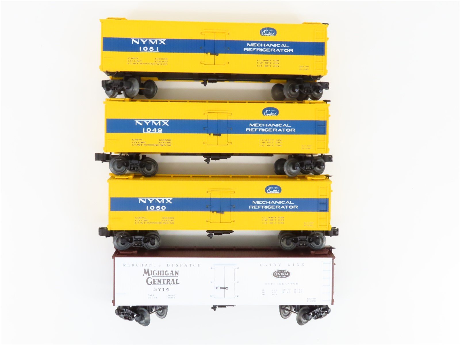 O Gauge 3-Rail Lionel 6-21770 MC/NYC Phenolic Reefer 4-Car Pack