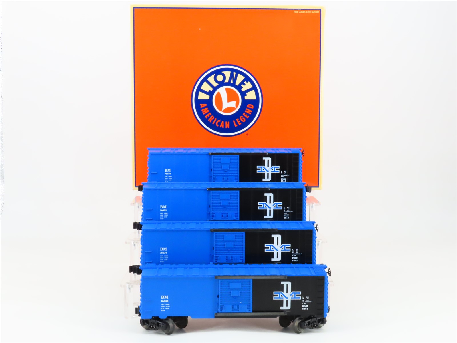O Gauge 3-Rail Lionel 6-21761 BC 6565 B&M Boston & Maine Boxcar 4-Car Pack