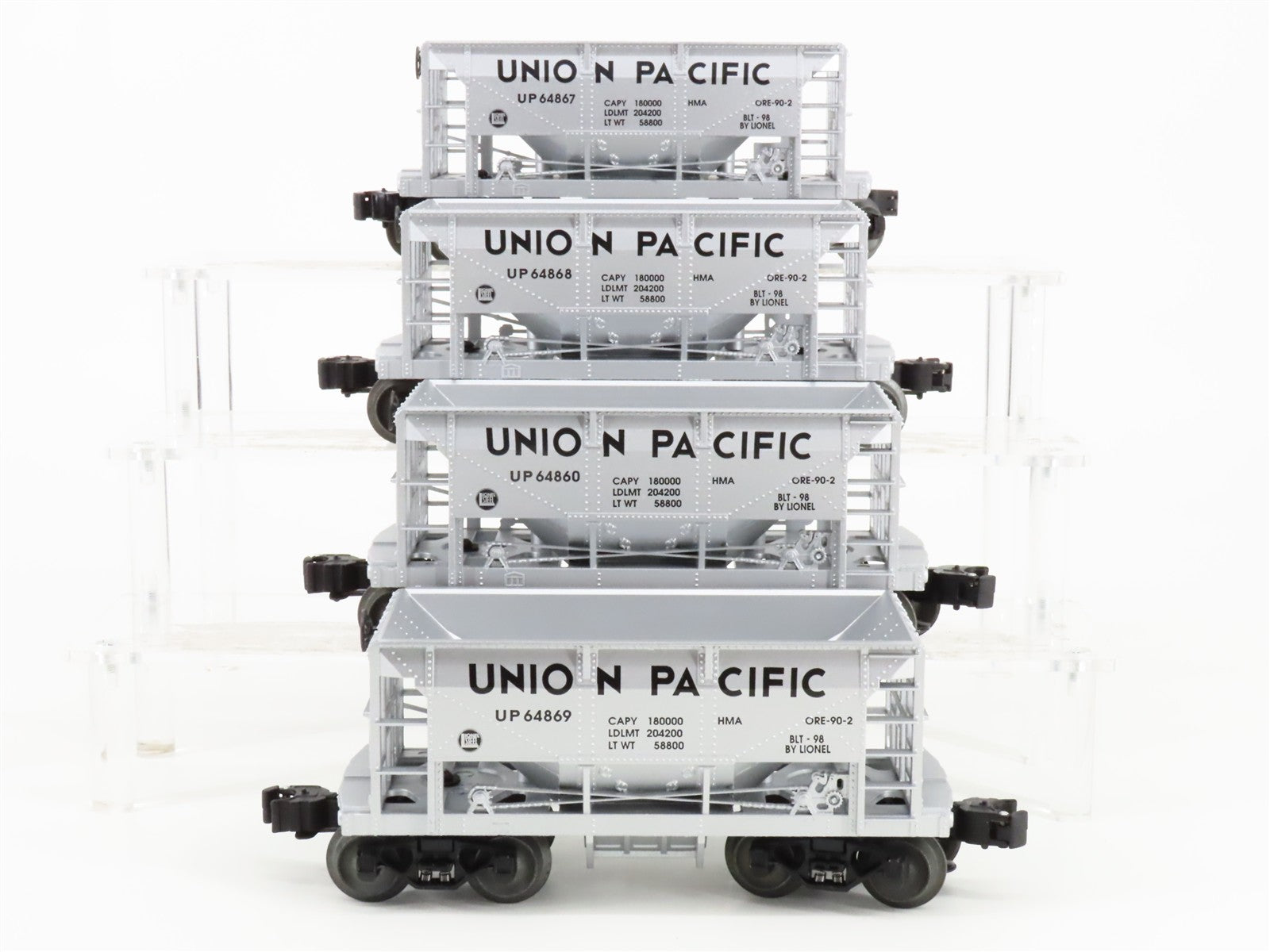 O Scale Lionel 71-8516-100 UP Union Pacific Ore/Coal Wagon 4-Pack RTR