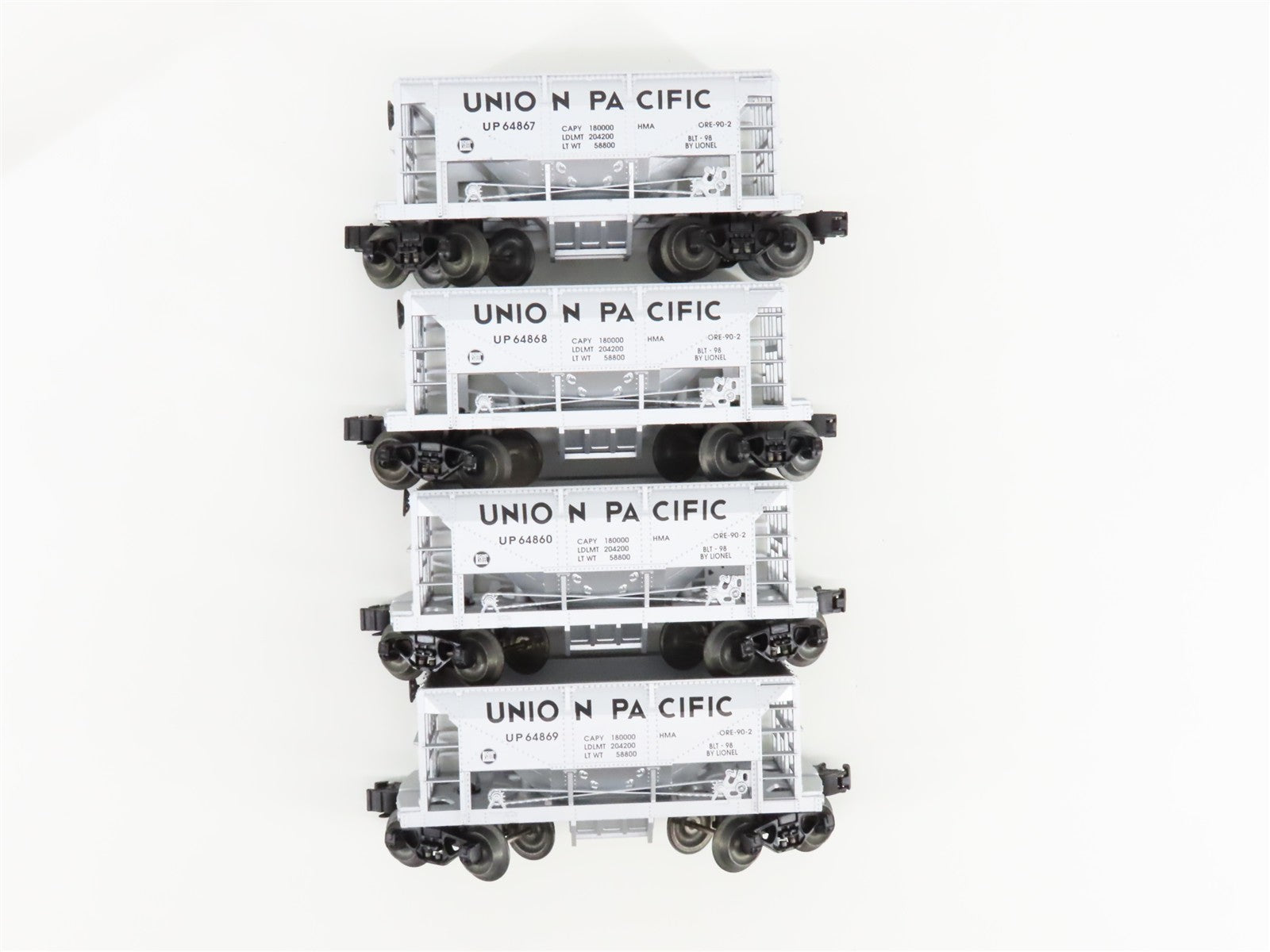 O Scale Lionel 71-8516-100 UP Union Pacific Ore/Coal Wagon 4-Pack RTR