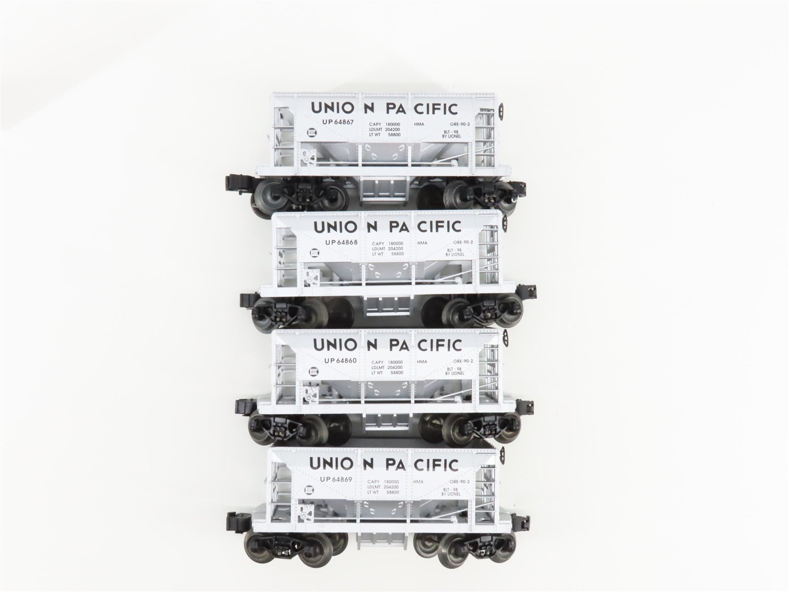 O Scale Lionel 71-8516-100 UP Union Pacific Ore/Coal Wagon 4-Pack RTR