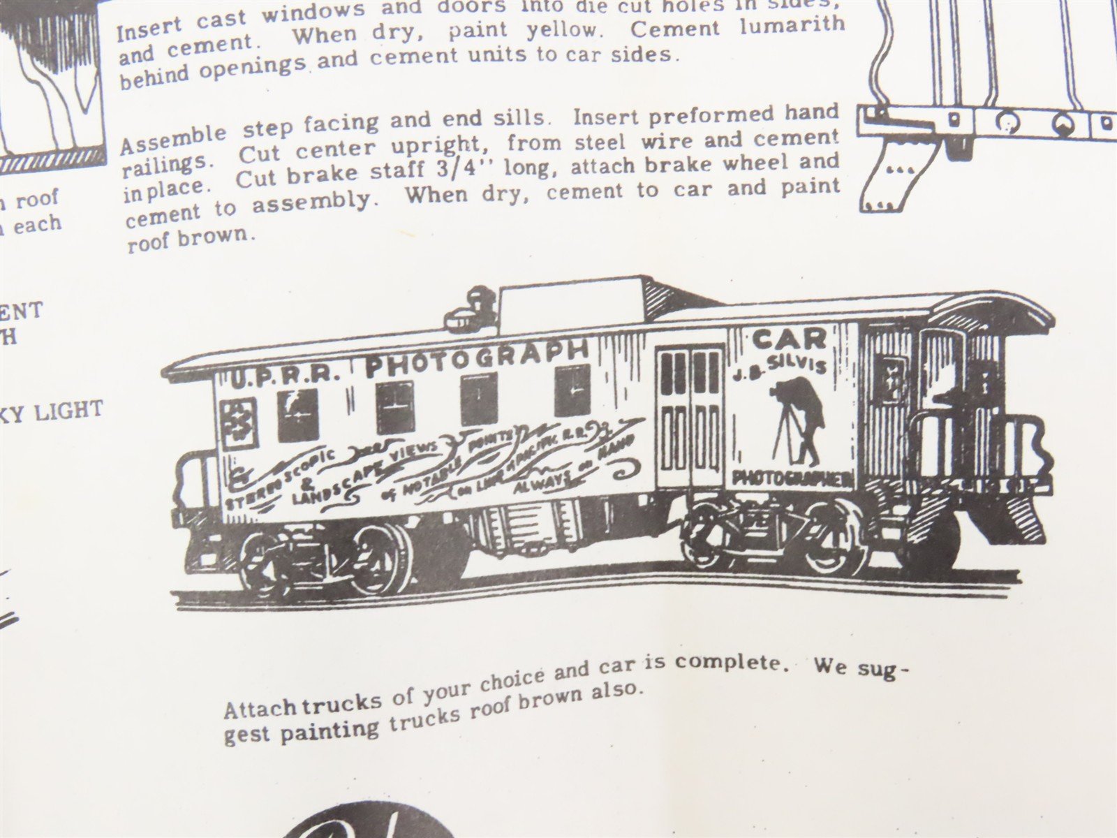 HO Scale REDBALL Kit 114 UPRR J.B. Silvas Photograph Passenger Car