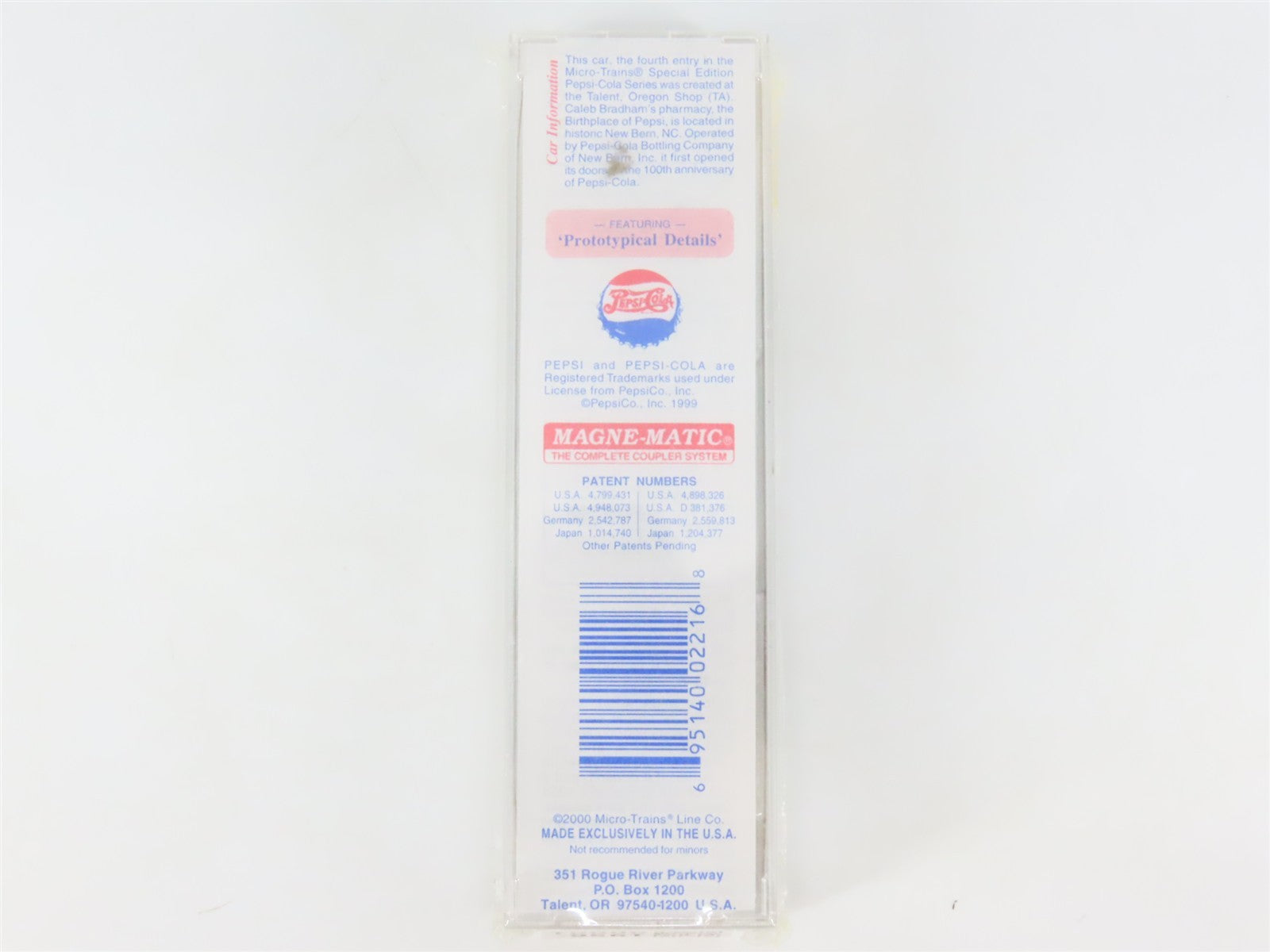 N Scale Micro-Trains MTL 65450 PC Pepsi-Cola 39' Single Dome Tank Car #6508 RTR