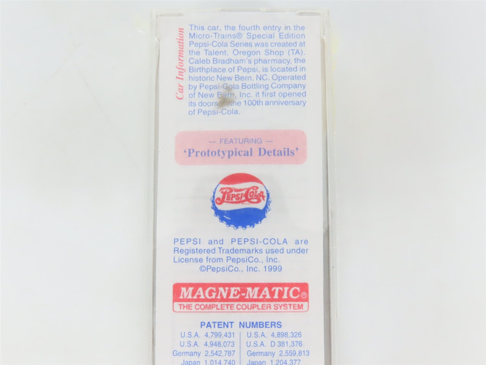 N Scale Micro-Trains MTL 65450 PC Pepsi-Cola 39' Single Dome Tank Car #6508 RTR