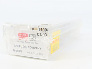 N Scale Micro-Trains MTL 65090/3 Shell Oil 39' Single Dome Tank Car #1100