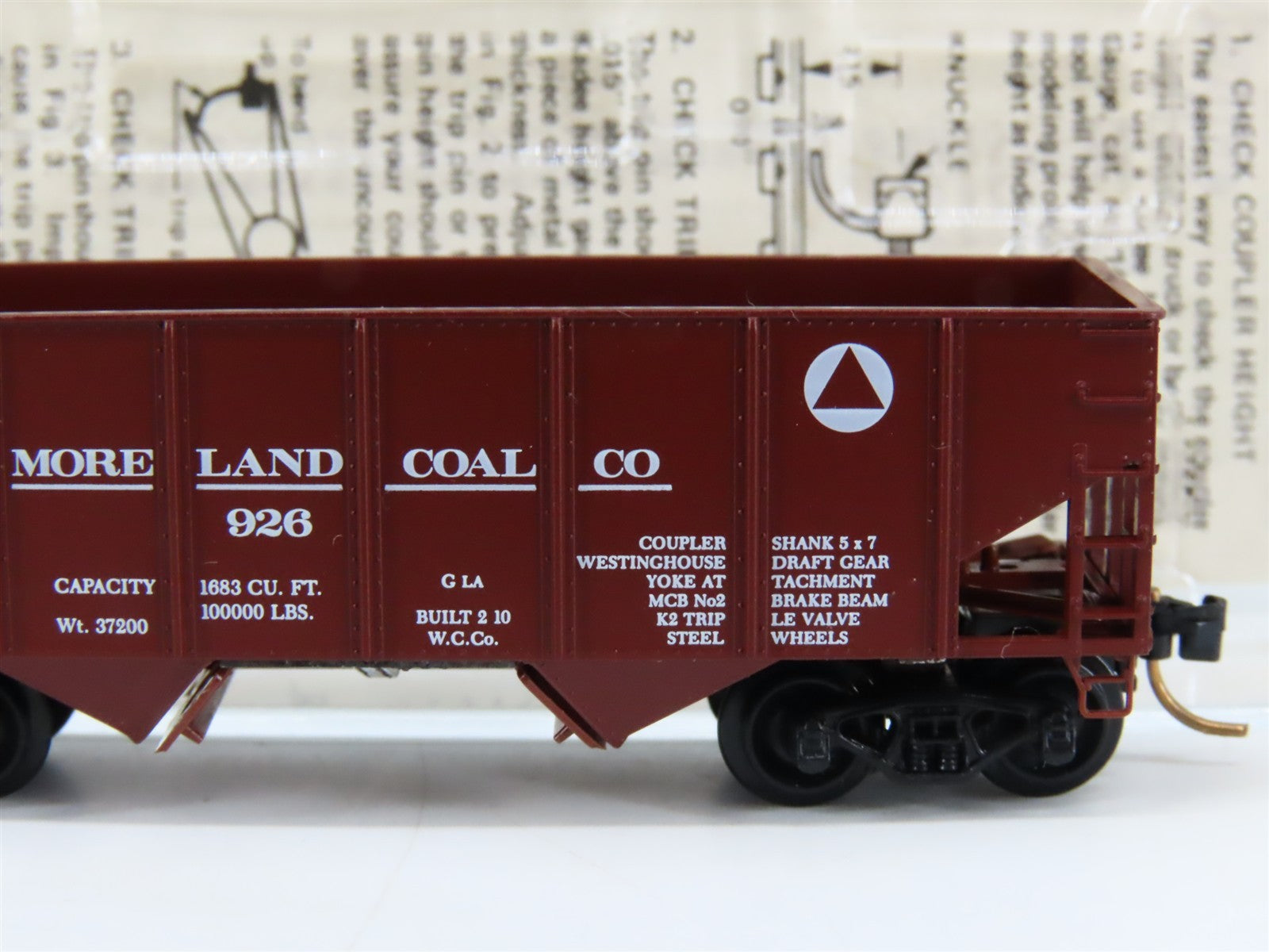 N Scale Kadee Micro-Trains MTL 56130 Westmoreland Coal Co. 2-Bay Hopper 926 RTR