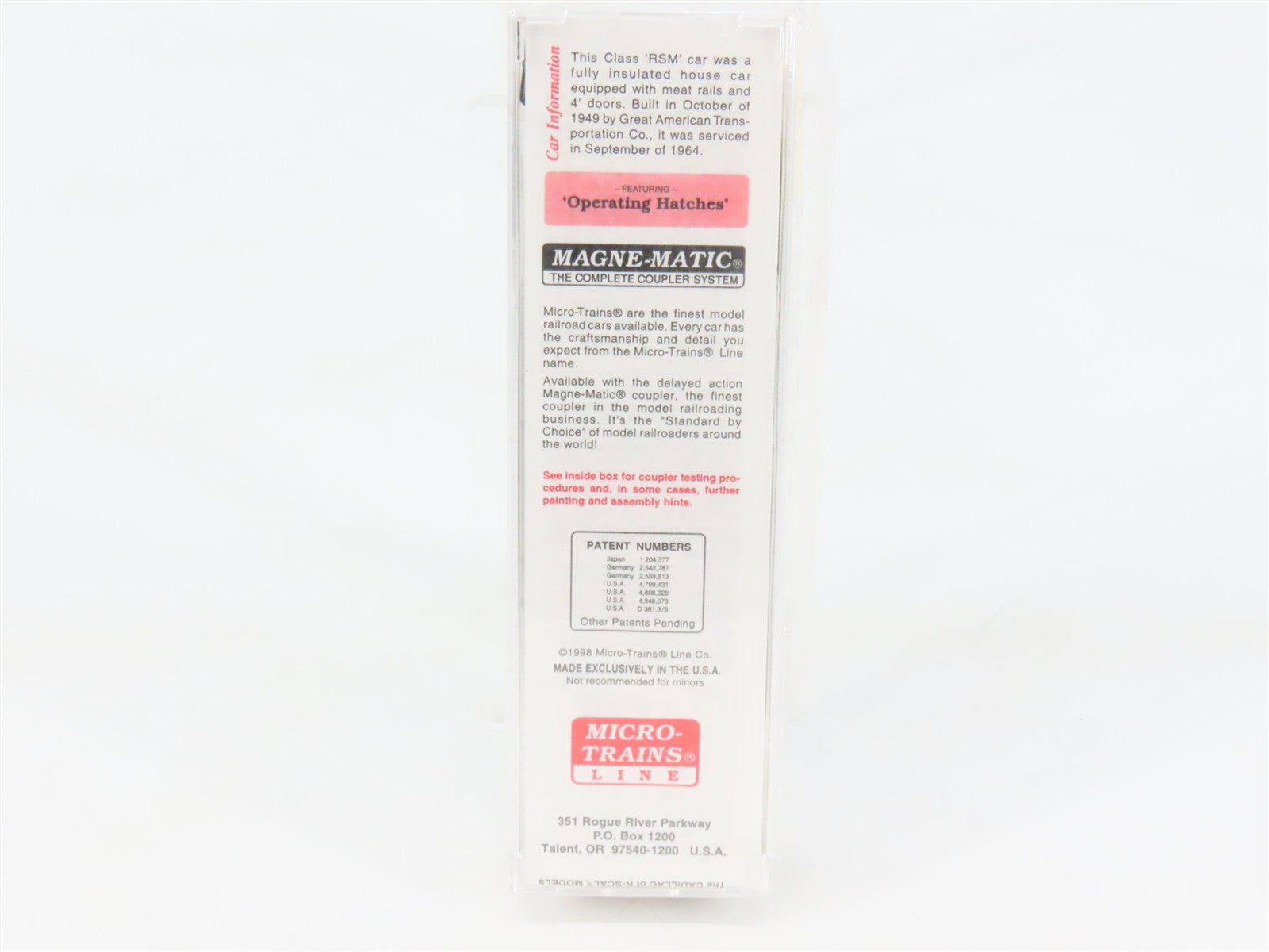 N Scale Micro-Trains 59530 URTX Black Hills Packing Co. 40' Reefer 72722 RTR