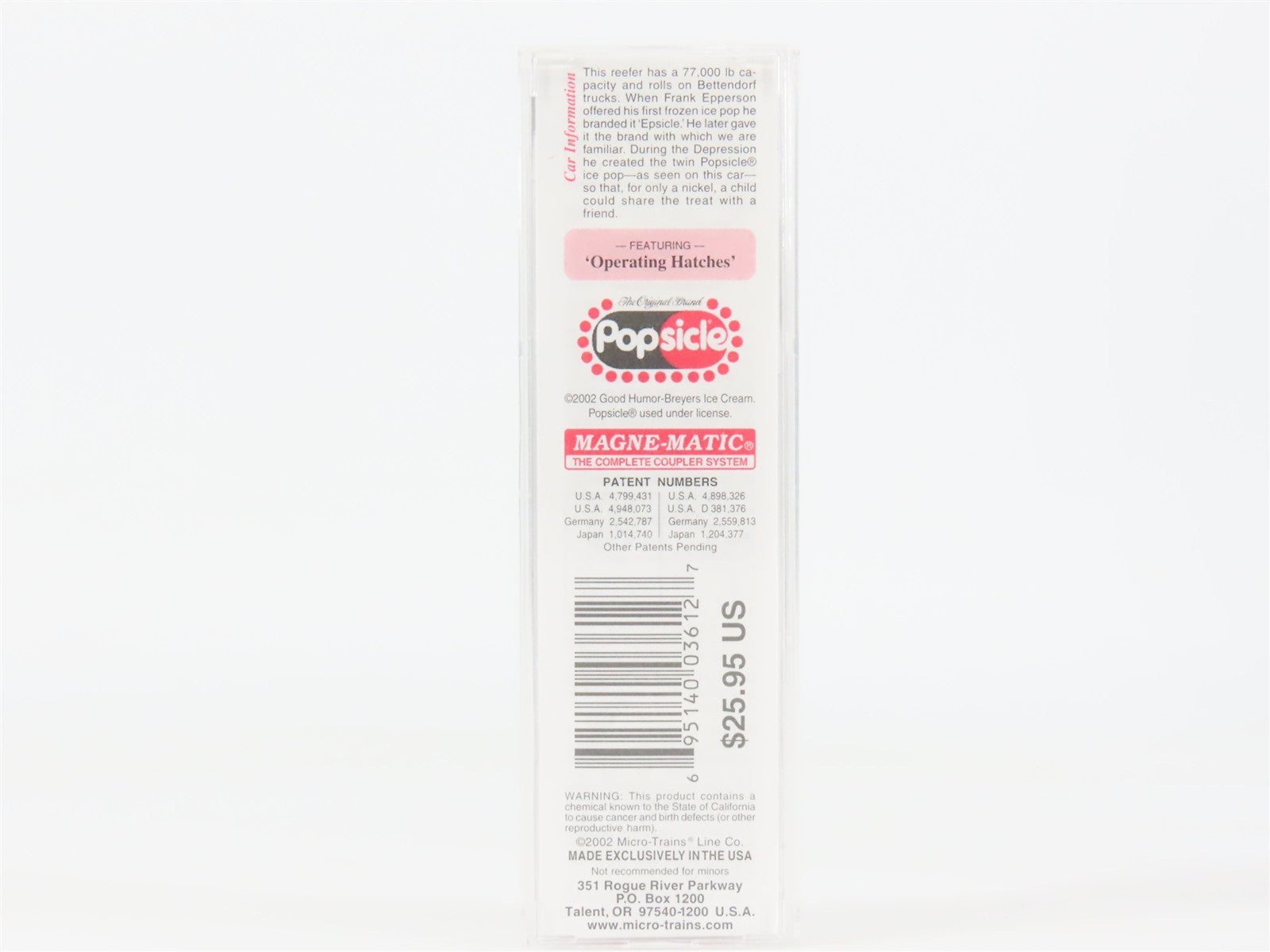 N Scale Micro-Trains MTL 59080 GH Popsicle 40' Steel Ice Reefer 7002 RTR