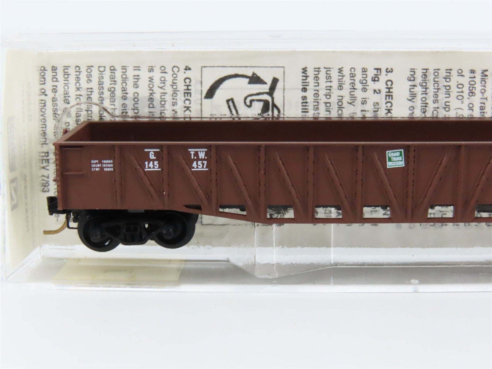 N Scale Micro-Trains 63010 GTW Grand Trunk Western 50' Composite Gondola RTR