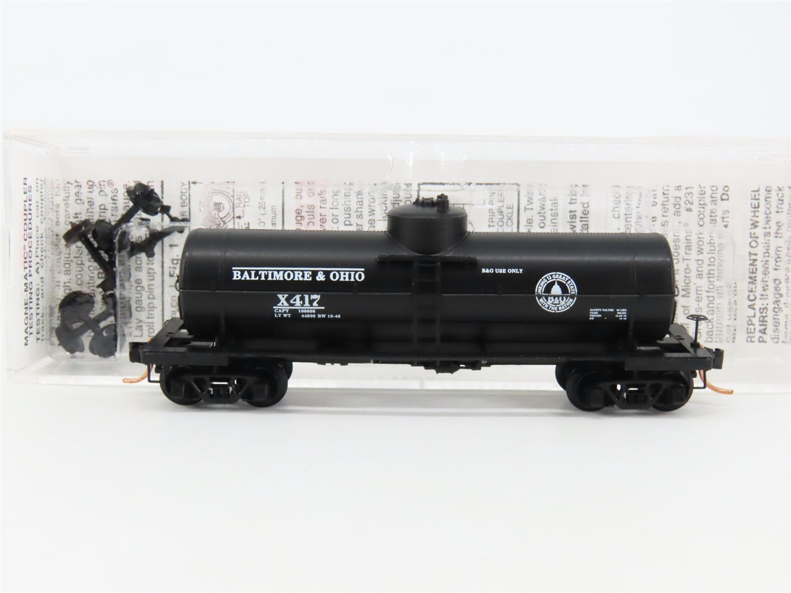 N Scale Micro-Trains MTL 65020 B&O Baltimore & Ohio Single Dome Tank Car #X417