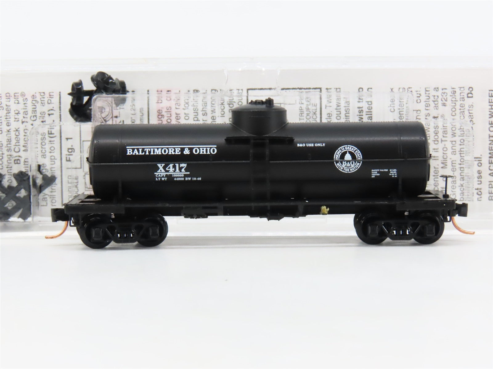 N Scale Micro-Trains MTL 65020 B&O Baltimore & Ohio Single Dome Tank Car #X417