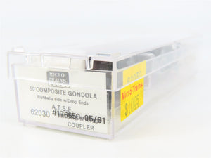 N Scale Micro-Trains 62030 ATSF Santa Fe 50' Composite Gondola 176650 RTR