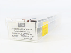N Scale Micro-Trains 62020 NW Norfolk & Western 50' Composite Gondola 70699 RTR