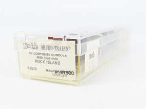 N Scale Micro-Trains 61010 RI Rock Island 50' 50' Composite Gondola 187500 RTR