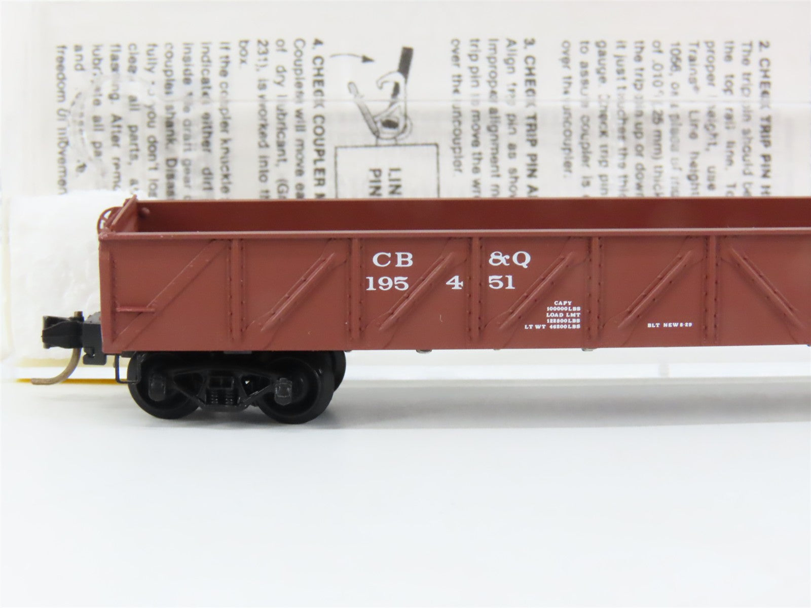 N Scale Micro-Trains 60020 CB&Q Burlington Route 50' Gondola 195451 RTR