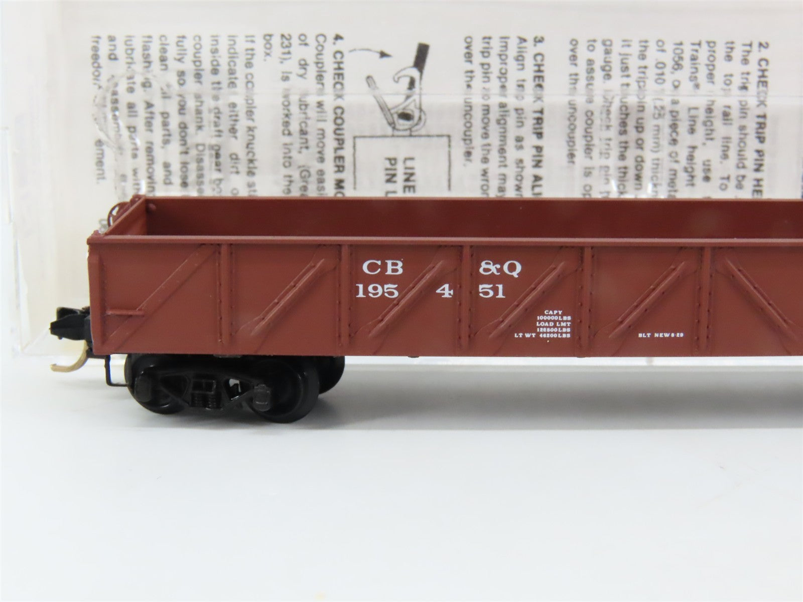 N Scale Micro-Trains 60020 CB&Q Burlington Route 50' Gondola 195451 RTR