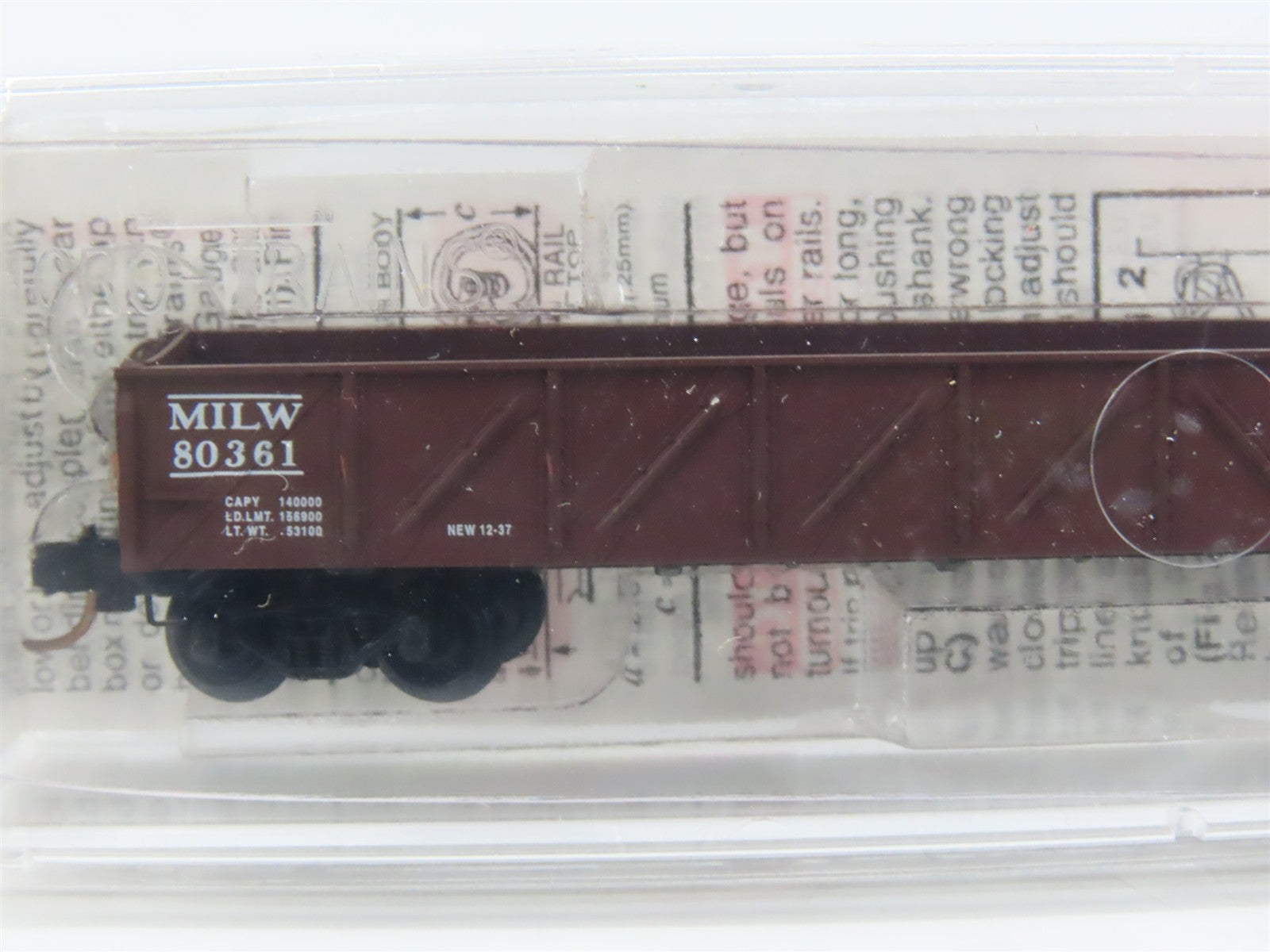 N Scale Micro-Trains 60010 MILW Milwaukee Road 50' 50' Composite Gondola RTR