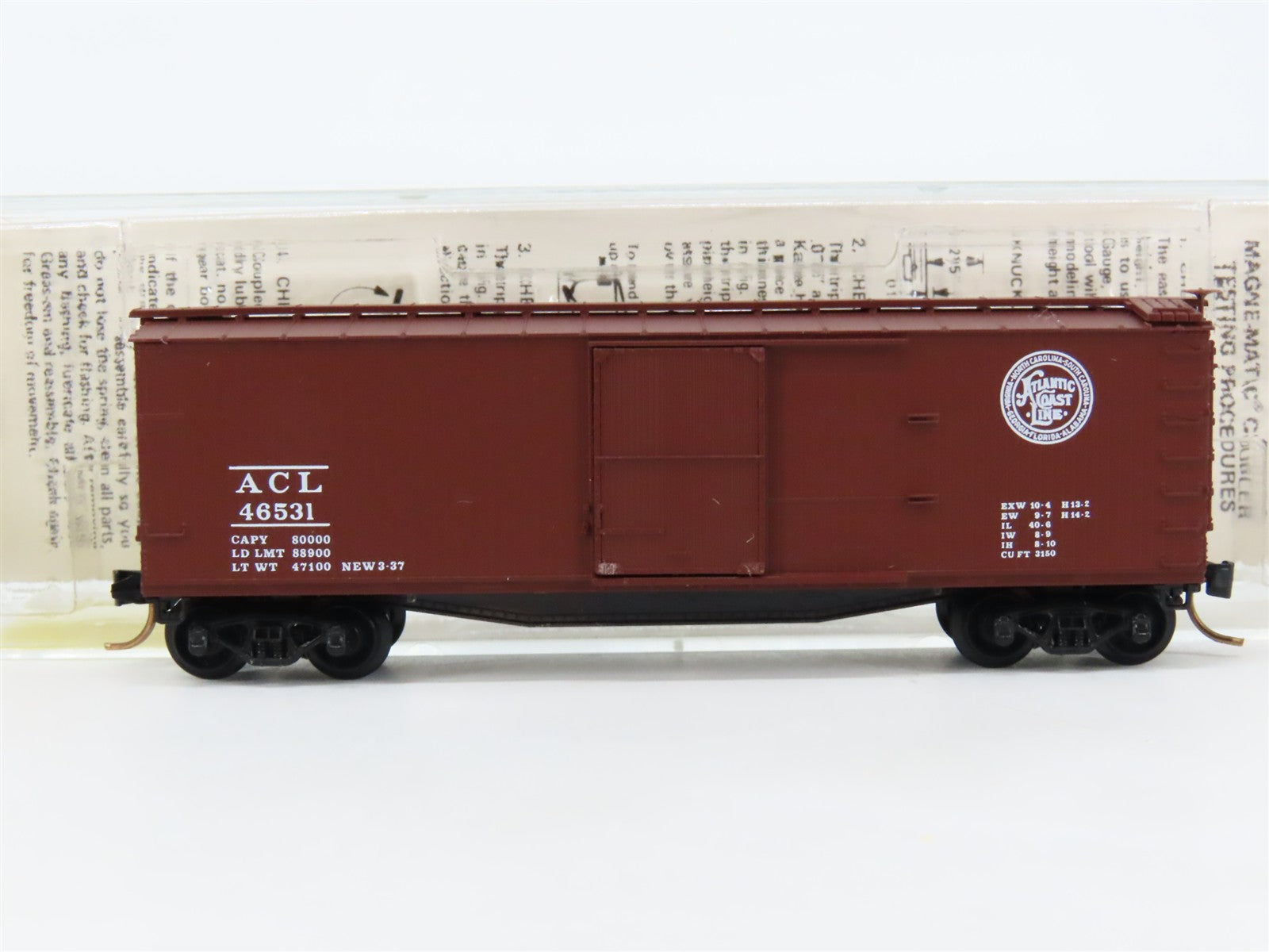 N Scale Micro-Trains 39080 ACL Atlantic Coast Line 40' Box Car 46531 RTR