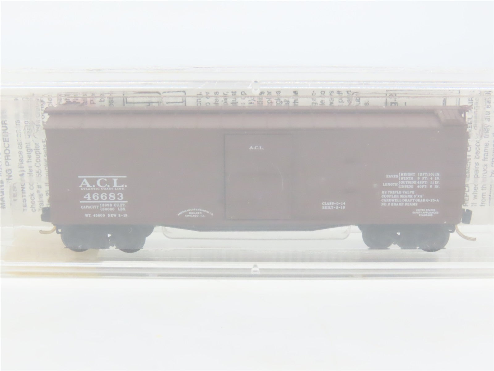 N Scale Micro-Trains 39080 ACL Atlantic Coast Line 40' Box Car 46683 RTR