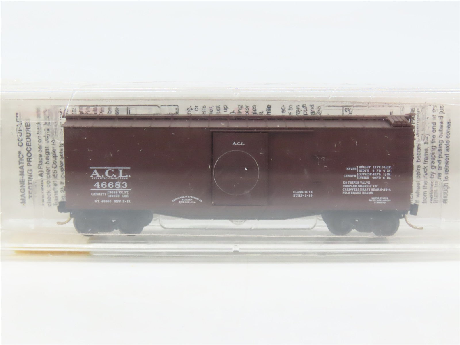 N Scale Micro-Trains 39080 ACL Atlantic Coast Line 40' Box Car 46683 RTR