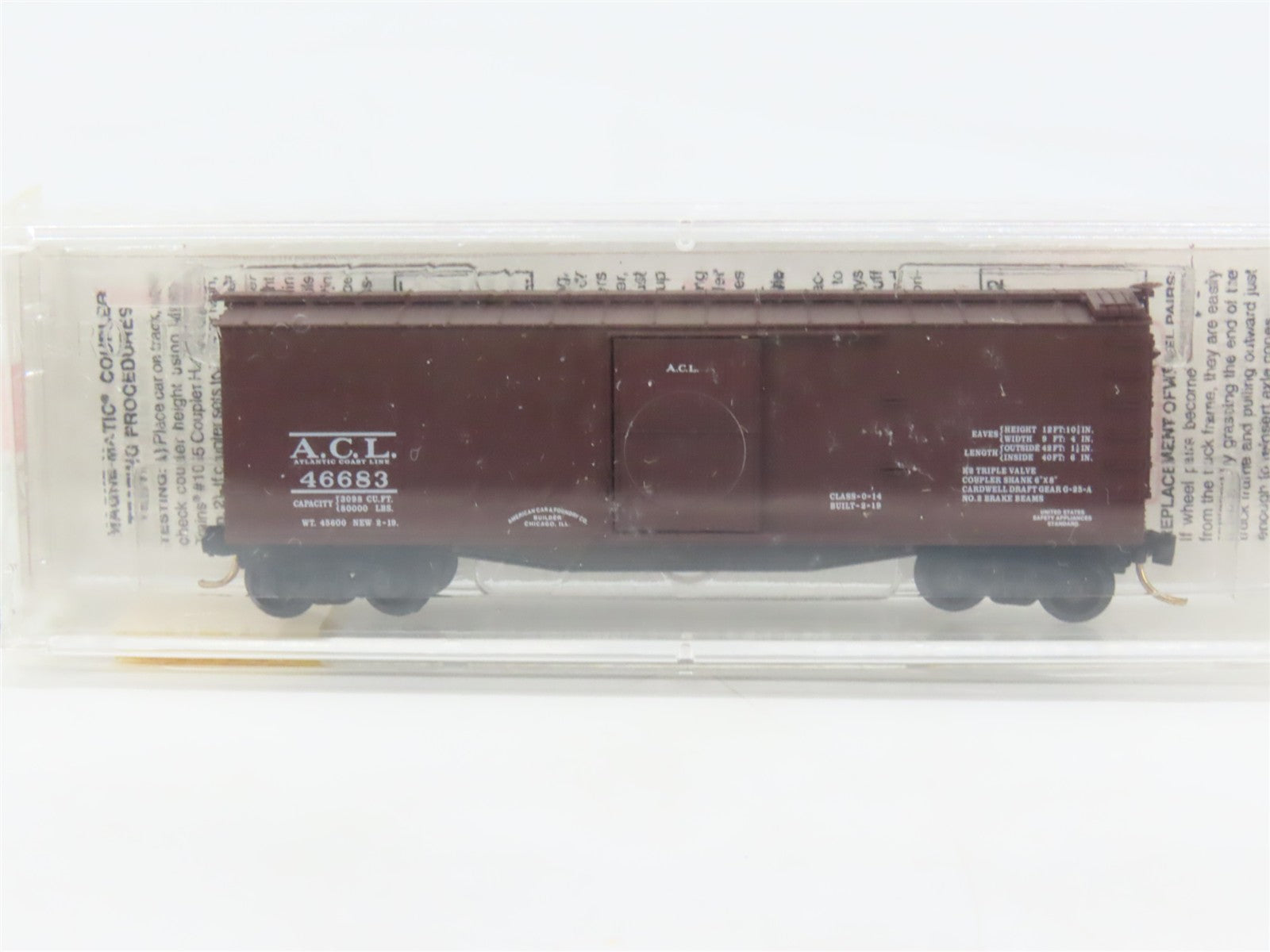 N Scale Micro-Trains 39080 ACL Atlantic Coast Line 40' Box Car 46683 RTR
