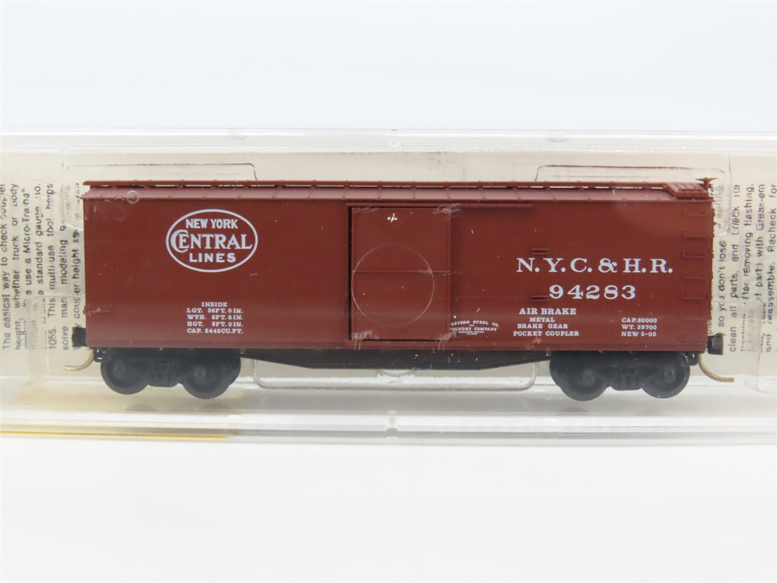 N Micro-Trains 39110 NYC&HR New York Central & Hudson River 40' Box Car #94283