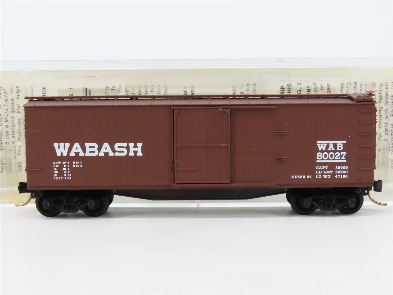 N Scale Micro-Trains 39120 WAB Wabash 40' Box Car 80027 RTR