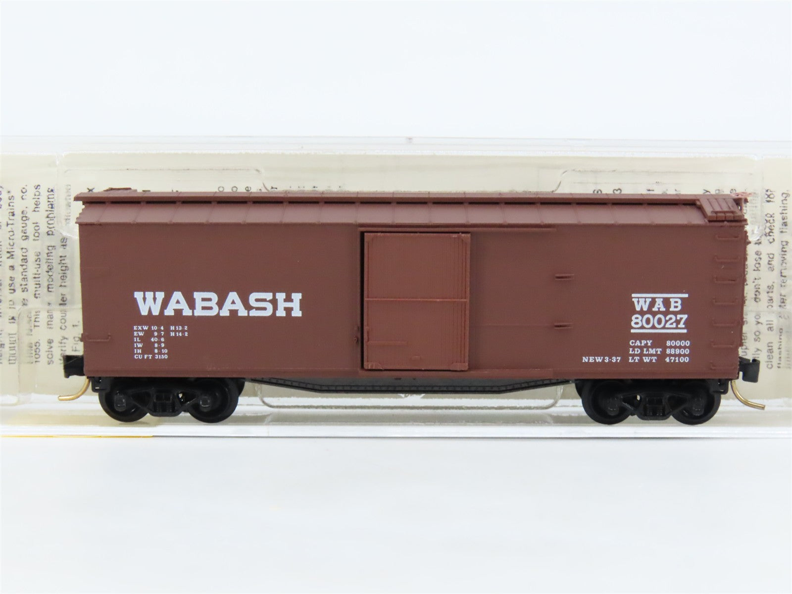 N Scale Micro-Trains 39120 WAB Wabash 40' Box Car 80027 RTR